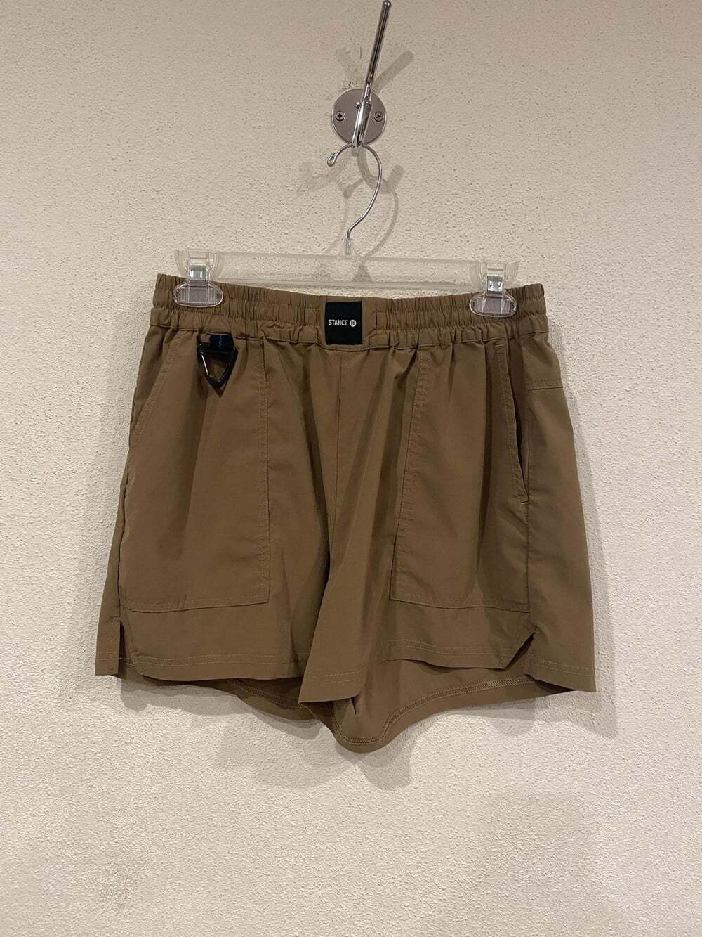 Stance Shorts Womens Large Brown Elastic Waist Pockets Athletic Running Gym